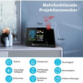 Projectiewekker met Weerstation & Dubbel Alarm - 34% Korting
