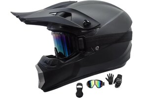 Motorcrosshelm Off-road M (54-55CM) incl. Bril, Handschoenen & Bivakmuts - 34% Korting