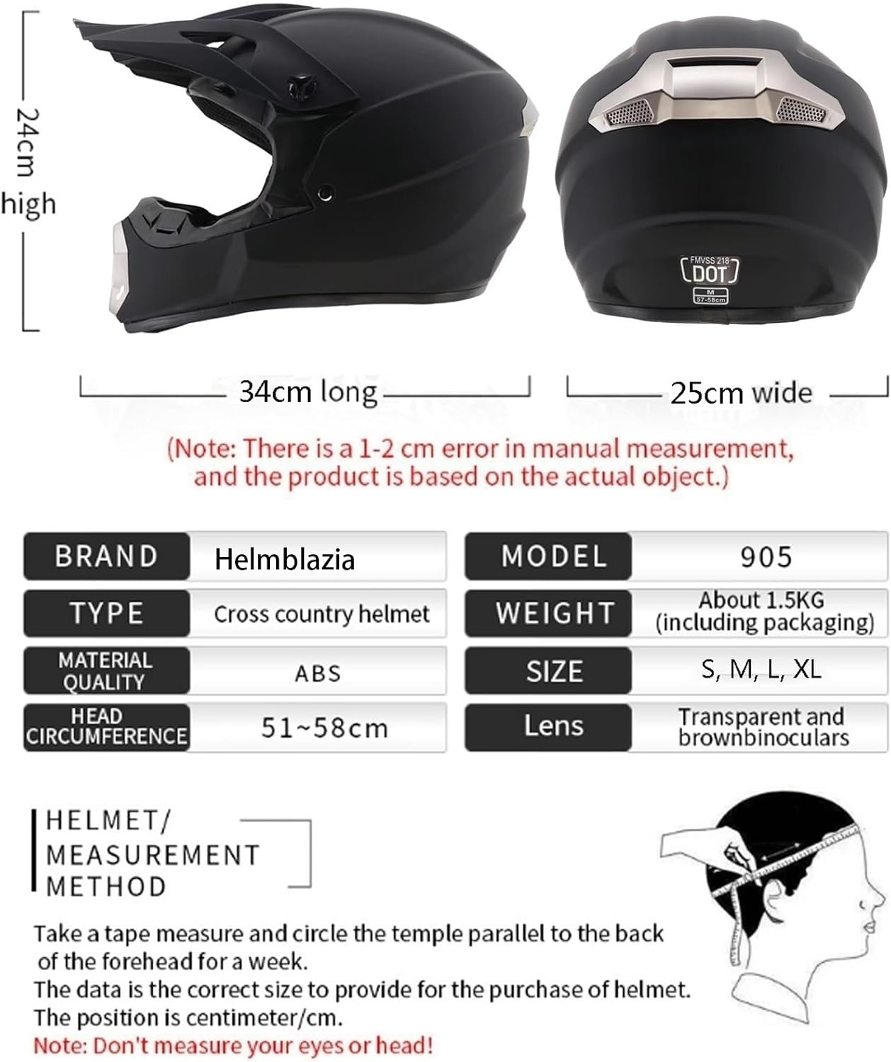 Motorcrosshelm Off-road M (54-55CM) incl. Bril, Handschoenen & Bivakmuts - 34% Korting