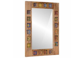 Naturel Houten Badkamerspiegel 50x70 cm - 59% Korting