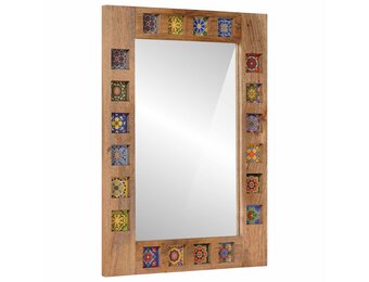 Naturel Houten Badkamerspiegel 50x70 cm - 59% Korting