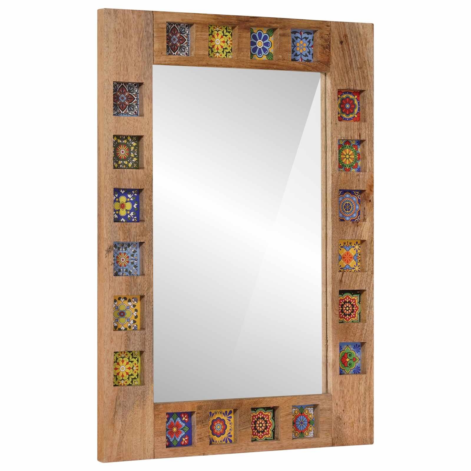Naturel Houten Badkamerspiegel 50x70 cm - 59% Korting