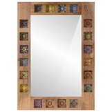 Naturel Houten Badkamerspiegel 50x70 cm - 59% Korting