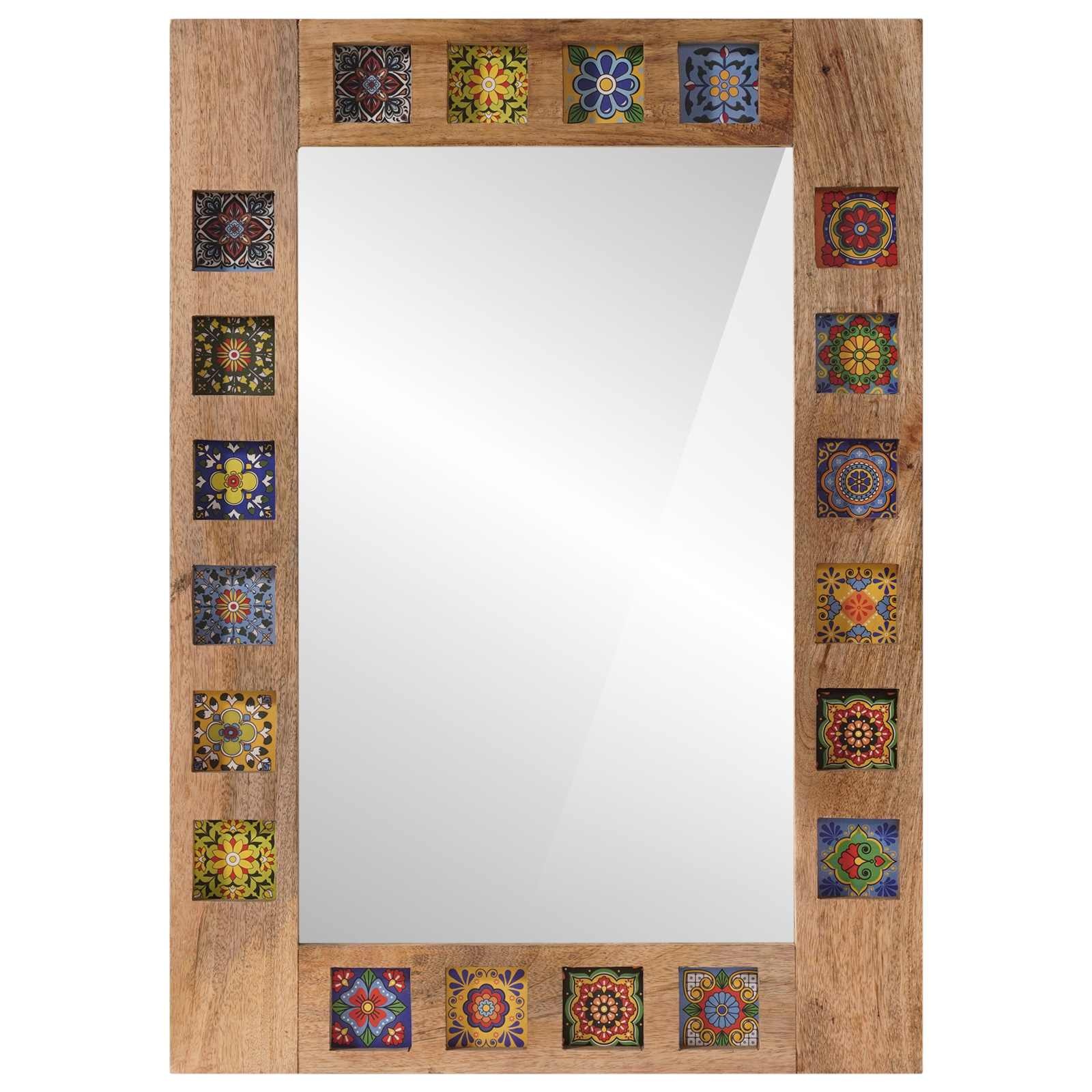 Naturel Houten Badkamerspiegel 50x70 cm - 59% Korting