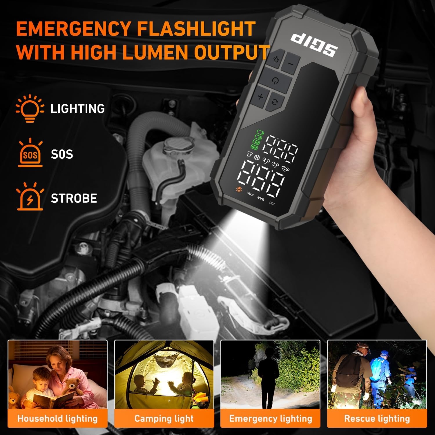 7000A Jump Starter & Bandenpomp met Powerbank - 34% Korting