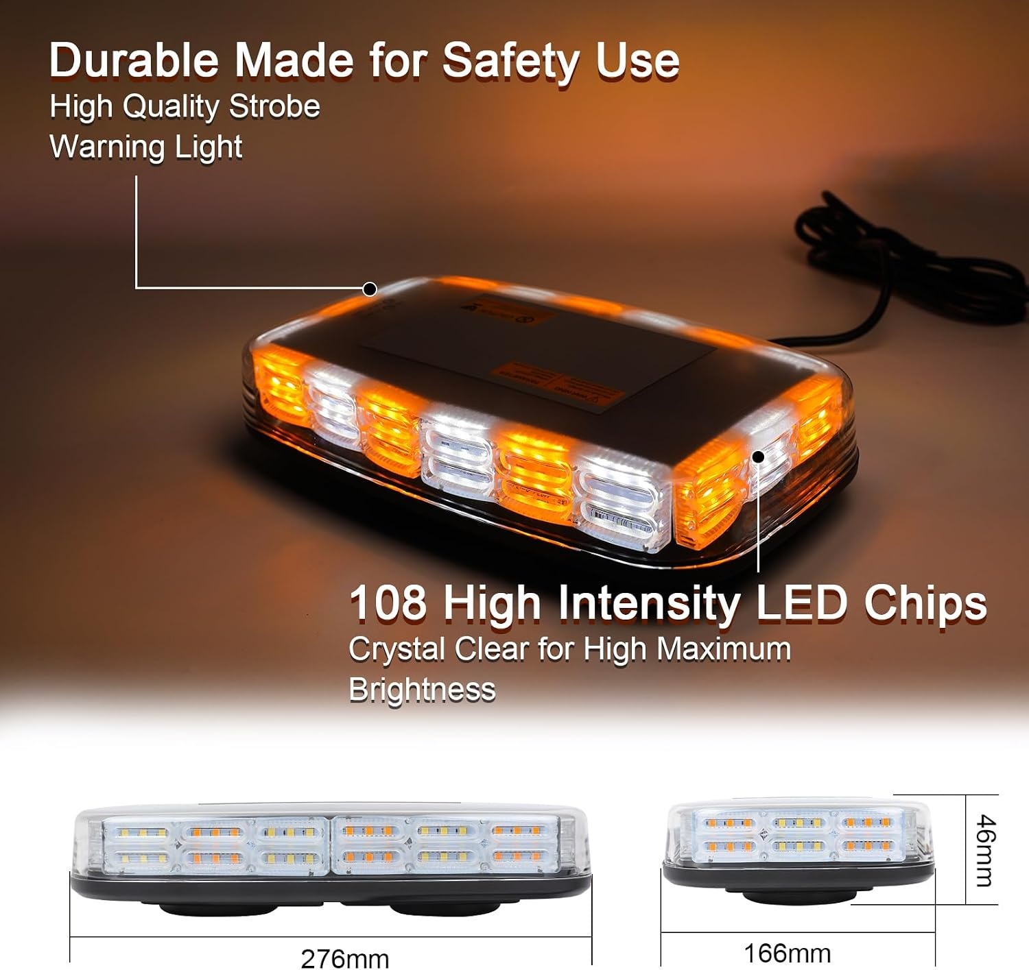 LED Stroboscoop Waarschuwingslicht Amber 54W IP67 (29% Korting)
