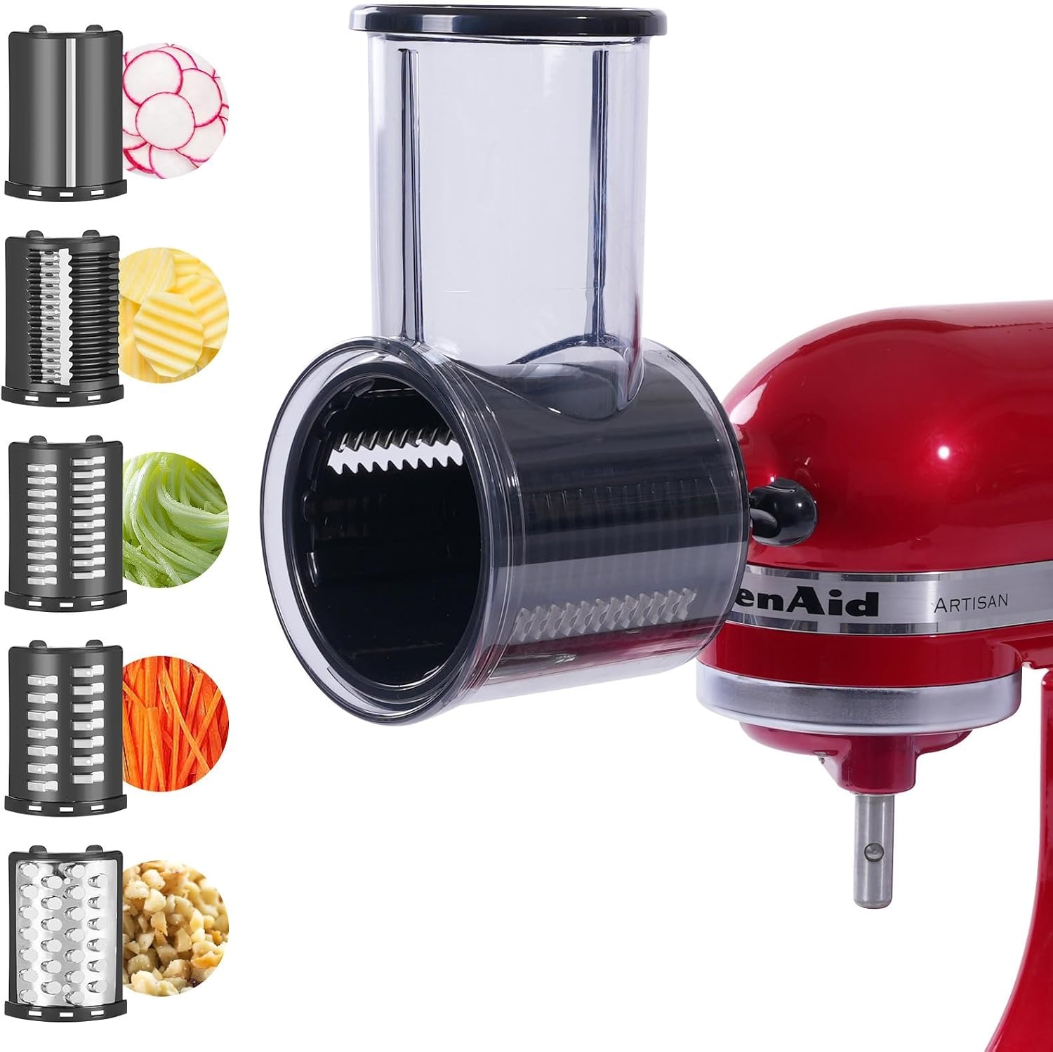 5-in-1 Rasp & Snijder Opzetstuk - KitchenAid & Cuisinart, 34% Korting