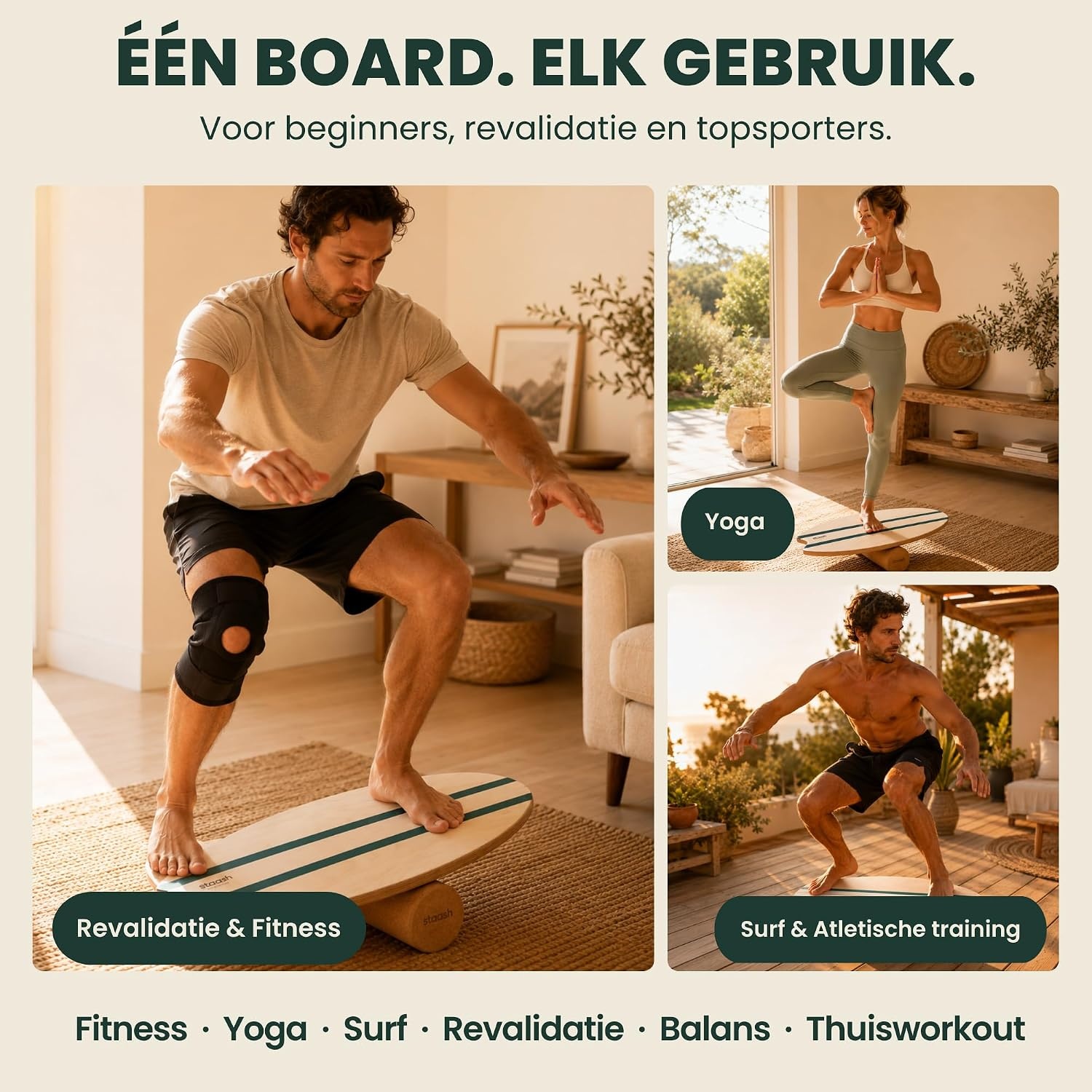 Evenwichtsbord met Kurkrol & Accessoires - 35% Korting