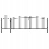 vidaXL Poort met Speren - 5x2m Zwart - 55% Korting