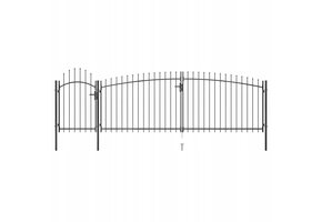 vidaXL Poort met Speren - 5x2m Zwart - 55% Korting