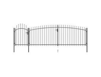 vidaXL Poort met Speren - 5x2m Zwart - 55% Korting