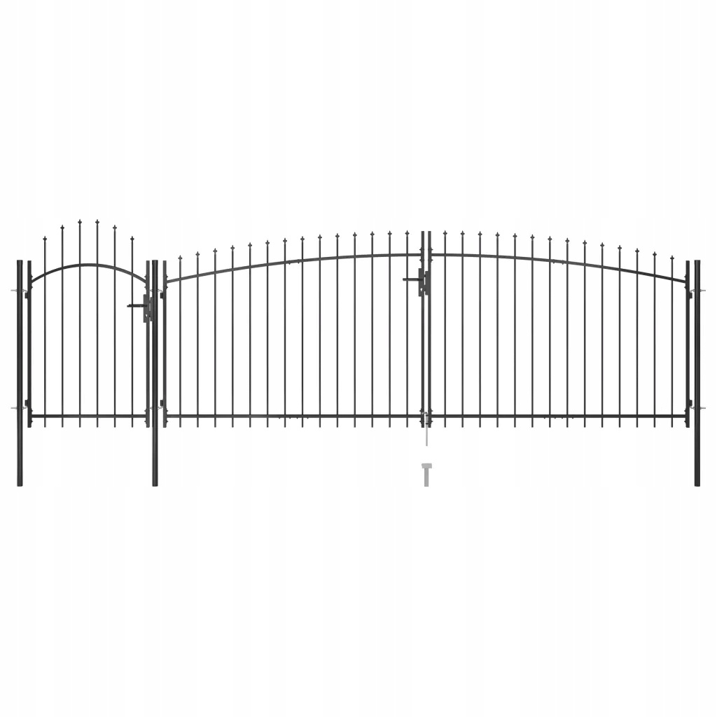 vidaXL Poort met Speren - 5x2m Zwart - 55% Korting