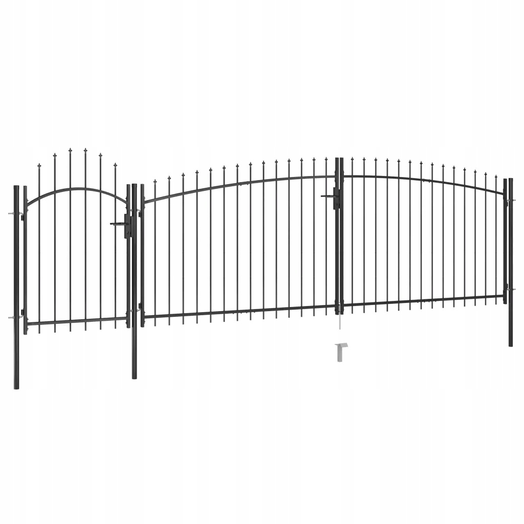 vidaXL Poort met Speren - 5x2m Zwart - 55% Korting