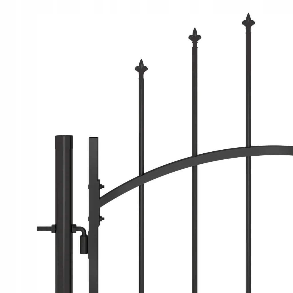 vidaXL Poort met Speren - 5x2m Zwart - 55% Korting