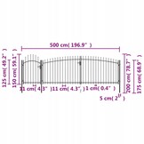 vidaXL Poort met Speren - 5x2m Zwart - 55% Korting