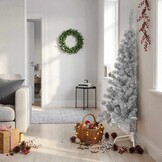 Roze Halve Kunstkerstboom 150cm met Standaard - 78% Korting!