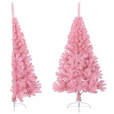 Roze Halve Kunstkerstboom 150cm met Standaard - 78% Korting!