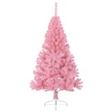 Roze Halve Kunstkerstboom 150cm met Standaard - 78% Korting!