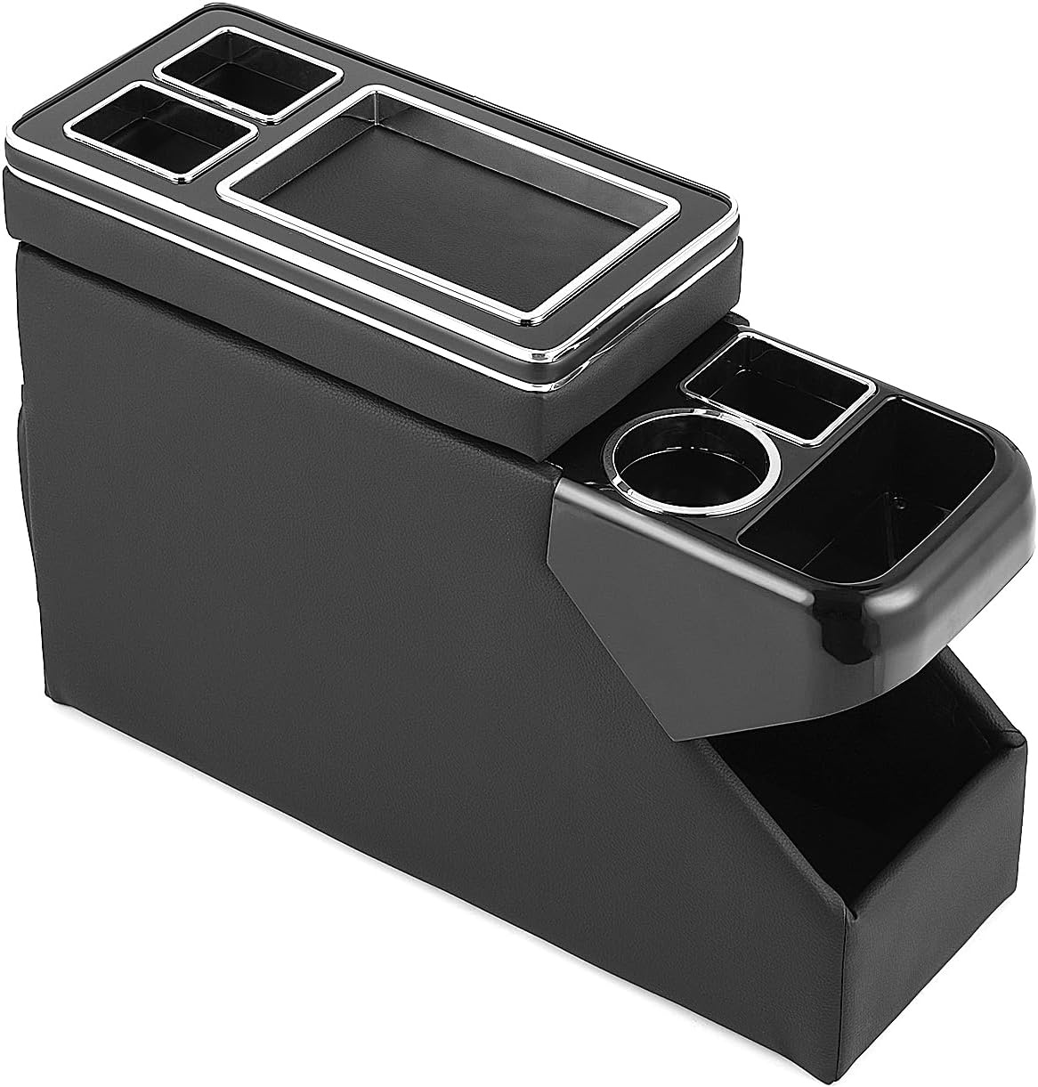 Middenconsole met Opbergvakken & USB - Zwart Lederlook (30% Korting)