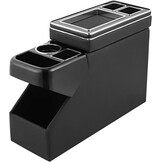 Middenconsole met Opbergvakken & USB - Zwart Lederlook (30% Korting)