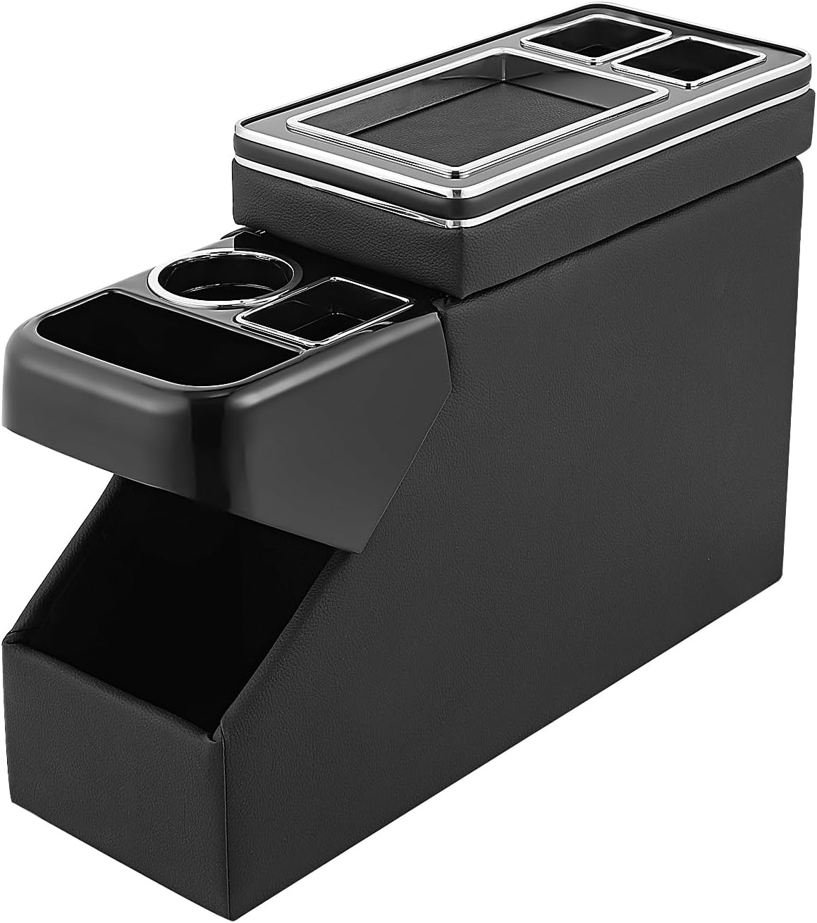 Middenconsole met Opbergvakken & USB - Zwart Lederlook (30% Korting)