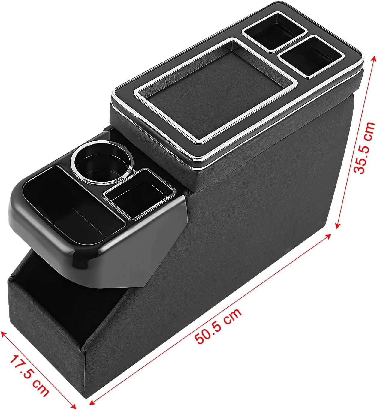 Middenconsole met Opbergvakken & USB - Zwart Lederlook (30% Korting)