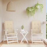2x Tuinstoelkussens Beige Hoge Rug 120x50cm - 34% Korting!