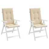 2x Tuinstoelkussens Beige Hoge Rug 120x50cm - 34% Korting!