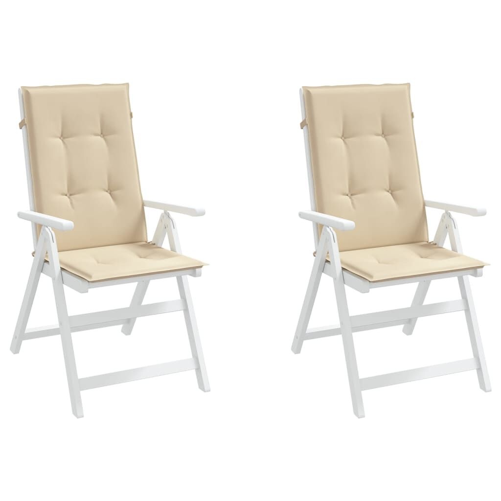 2x Tuinstoelkussens Beige Hoge Rug 120x50cm - 34% Korting!