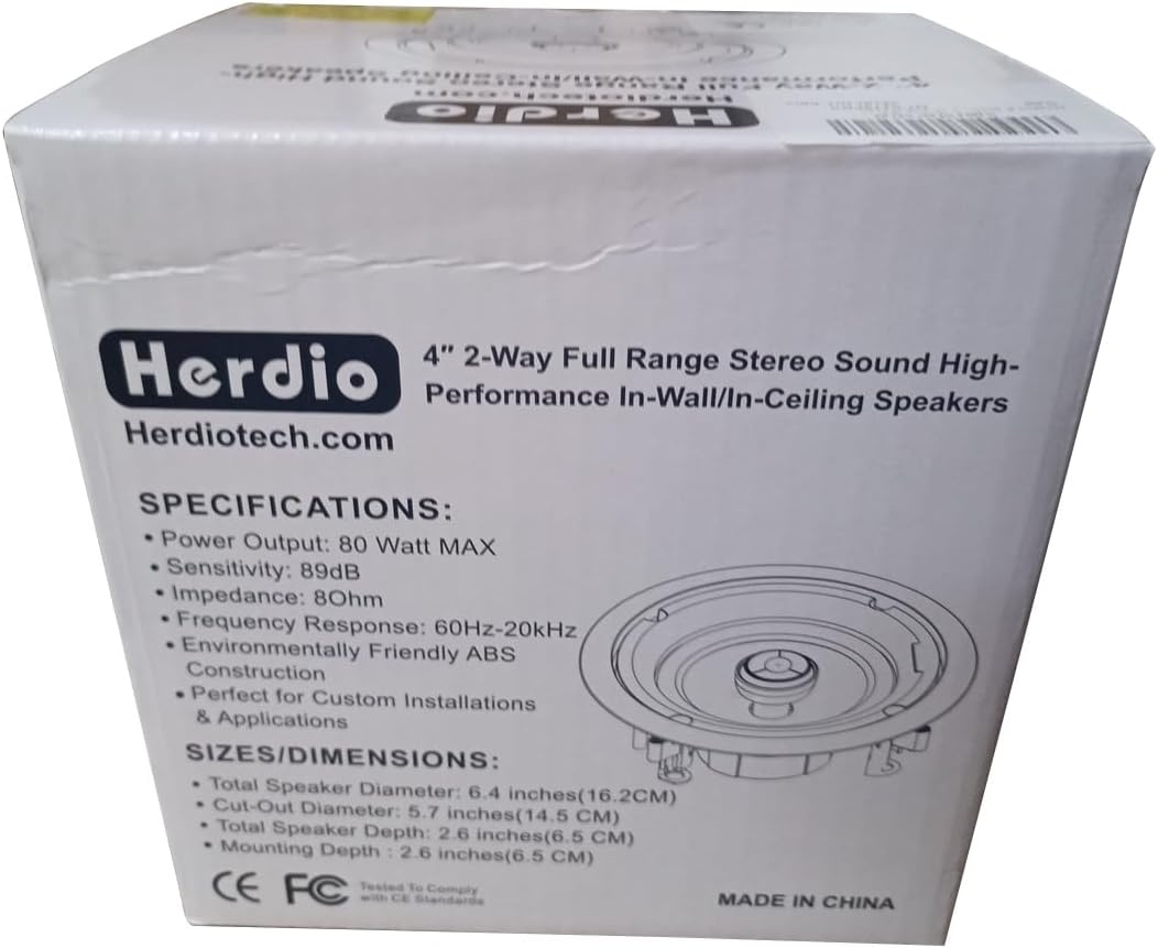Herdio Plafondluidsprekers 4" (2 stuks) - 34% Korting