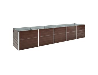 Verhoogde Plantenbak 400x80x77 cm Staal Bruin - 35% Korting!