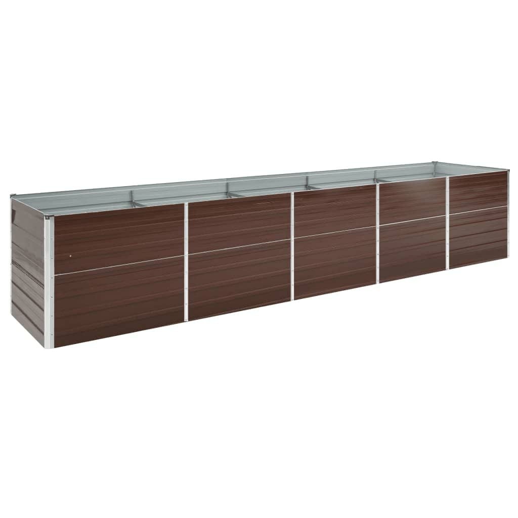 Verhoogde Plantenbak 400x80x77 cm Staal Bruin - 35% Korting!