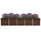 Verhoogde Plantenbak 400x80x77 cm Staal Bruin - 35% Korting!
