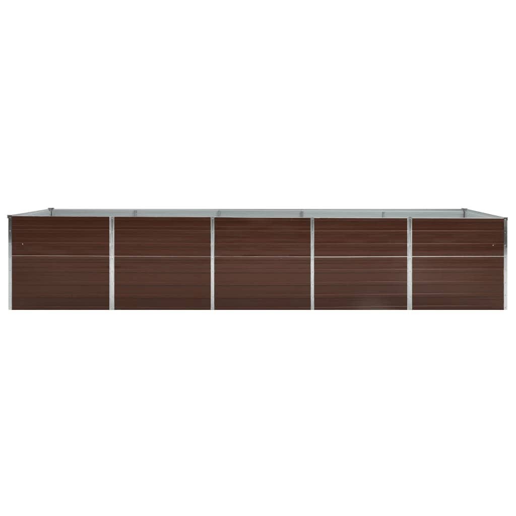 Verhoogde Plantenbak 400x80x77 cm Staal Bruin - 35% Korting!