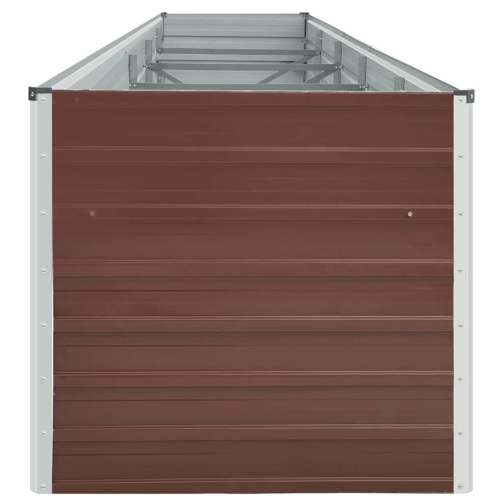 Verhoogde Plantenbak 400x80x77 cm Staal Bruin - 35% Korting!