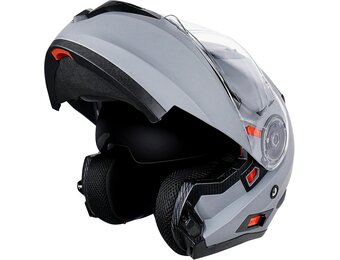 NENKI Motorhelm Klaphelm - ECE 22.06 - Maat L - Mat Zwart