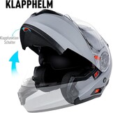 NENKI Motorhelm Klaphelm - ECE 22.06 - Maat L - Mat Zwart