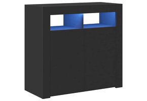 Zwart Dressoir met LED-verlichting 80x35x75 cm (59% Korting)