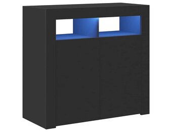 Zwart Dressoir met LED-verlichting 80x35x75 cm (59% Korting)