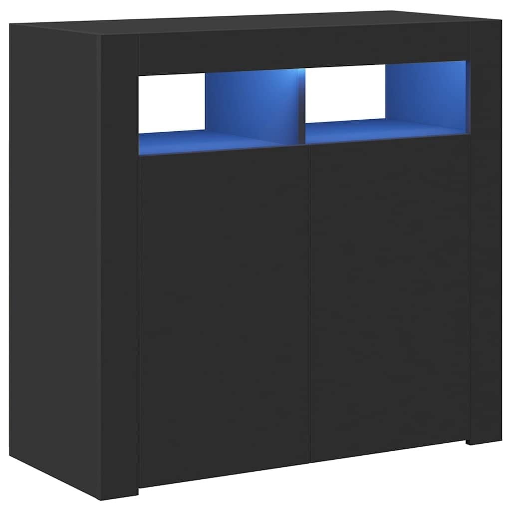 Zwart Dressoir met LED-verlichting 80x35x75 cm (59% Korting)