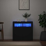 Zwart Dressoir met LED-verlichting 80x35x75 cm (59% Korting)