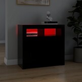 Zwart Dressoir met LED-verlichting 80x35x75 cm (59% Korting)