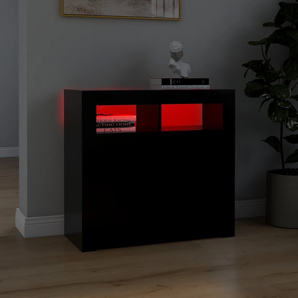 Zwart Dressoir met LED-verlichting 80x35x75 cm (59% Korting)