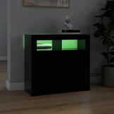 Zwart Dressoir met LED-verlichting 80x35x75 cm (59% Korting)