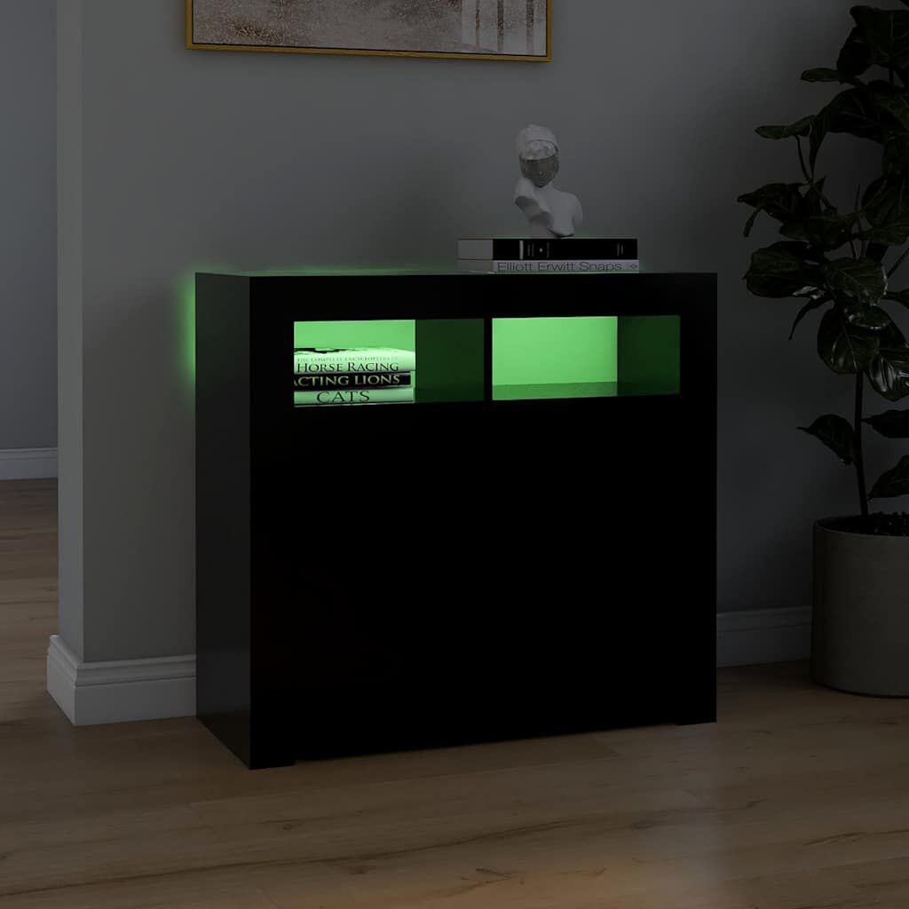 Zwart Dressoir met LED-verlichting 80x35x75 cm (59% Korting)