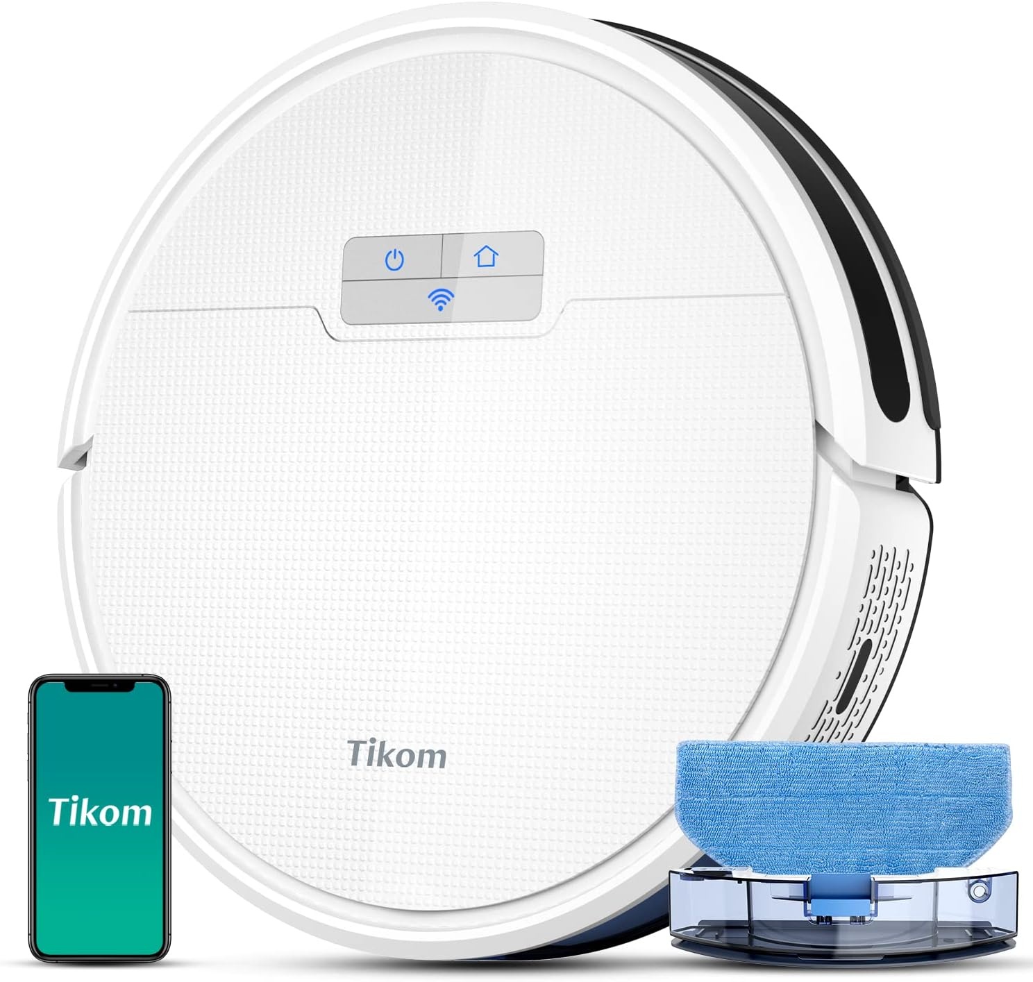 Tikom Robotstofzuiger G8000 Pro - 4500 Pa, 2-in-1, Wifi, Wit - 59% Korting!