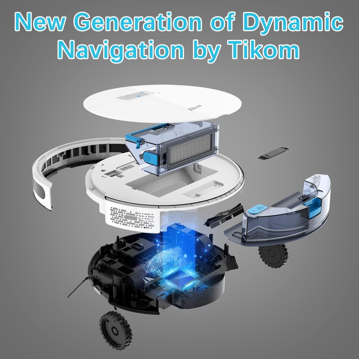 Tikom Robotstofzuiger G8000 Pro - 4500 Pa, 2-in-1, Wifi, Wit - 59% Korting!