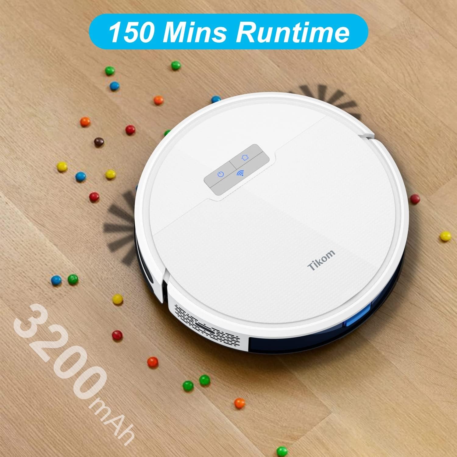 Tikom Robotstofzuiger G8000 Pro - 4500 Pa, 2-in-1, Wifi, Wit - 59% Korting!