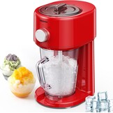 Reemix Slushy Maker Ice Shaver, slush-ijsmachine, 3 bedrijfsmodi voor grof en fijn ijs, roestvrijstalen messen, veiligheidssluiting (rood)
