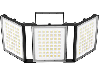 LED Breedstraler voor parkeerplaatsen & sportvelden 600W 60000 Lumen 6000K Daglichtwit IP66 Waterbestendig Zwart 3-kops draaibaar & kantelbaar